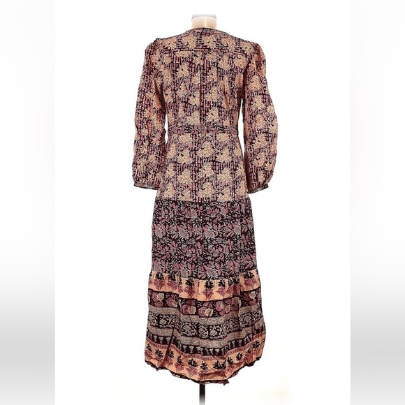 Faherty Idina Block Print Dress in Kingsley Block Print Spring dress Midi L - Picture 6 of 8